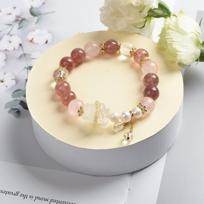 新品优惠 | 草莓晶 海藍寶 粉貝 綠玉髓 | 天然水晶手鍊
