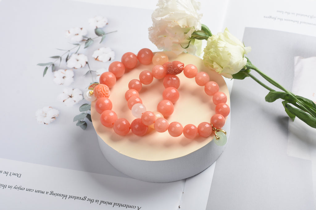 新品优惠 | 太陽石 粉貝  綠玉髓 | 天然水晶手鍊