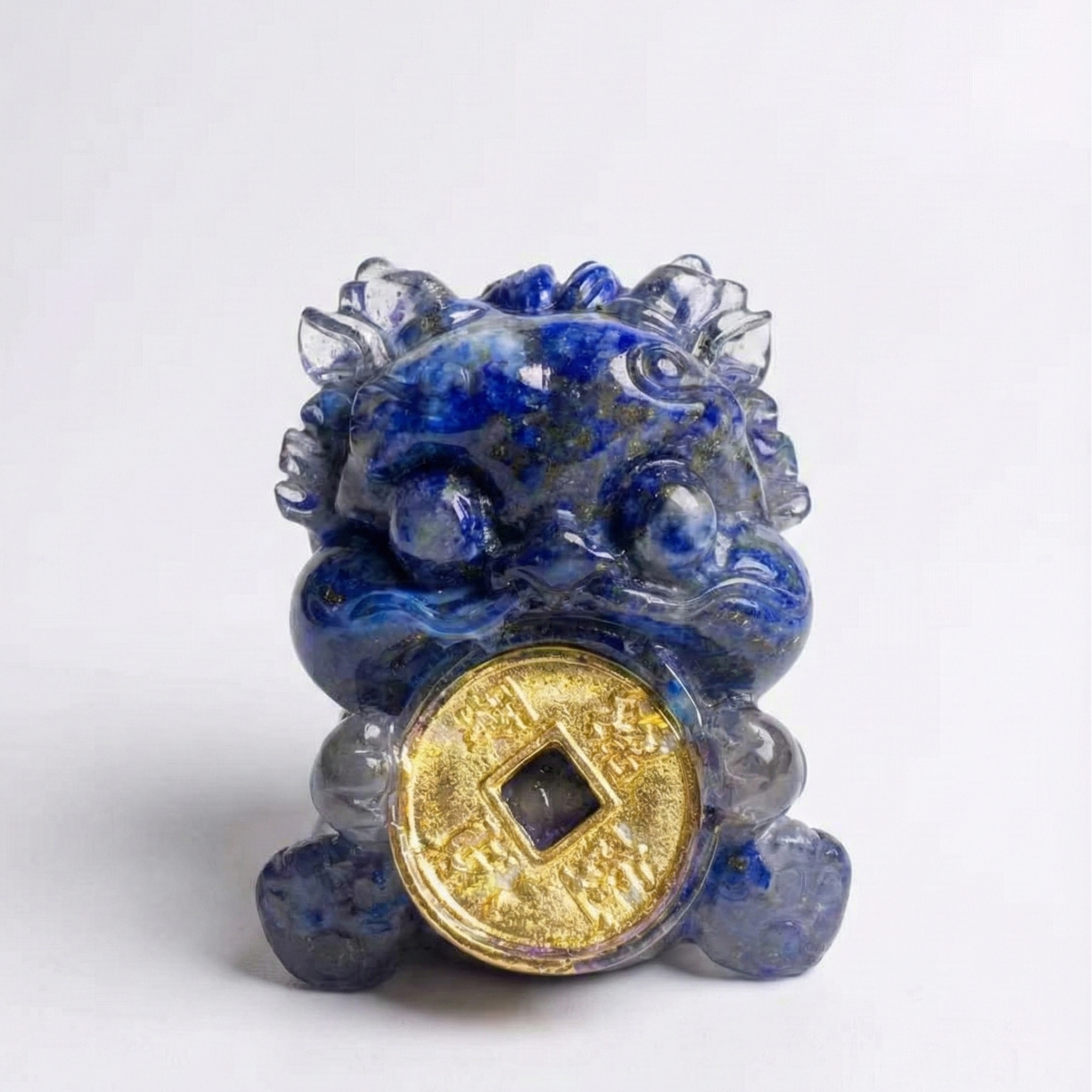 招財貔貅 | 海藍寶 淺粉晶 綠松石 藍砂石 青金石 東陵玉 紅綠寶 白水晶 七彩貝殼  | 動物水晶擺件